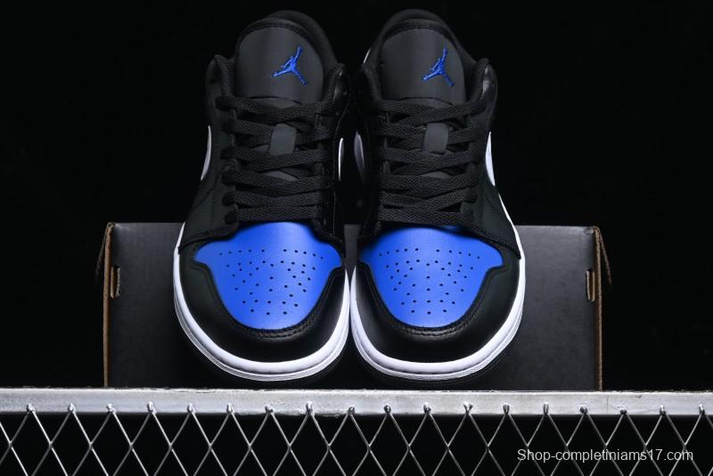 Nike Air Jordan 1 Low Retro Basketball Shoes Black Blue - 553558-042