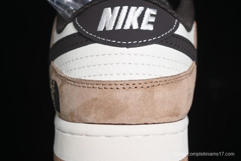 Nike SB Dunk Low The North Face Collaboration - Black White Brown Anniversary High-End Custom Low-Top Casual Skate Shoes - XS1086-004