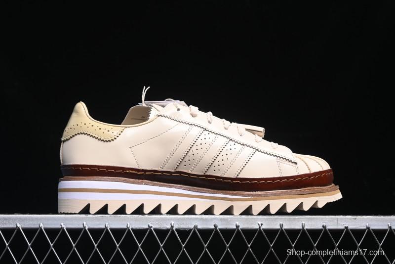 Adidas Superstar Clot Collaboration JQ6117 Preppy Style Shell Toe Casual Sneakers with Perforated Leather Upper - JQ6117