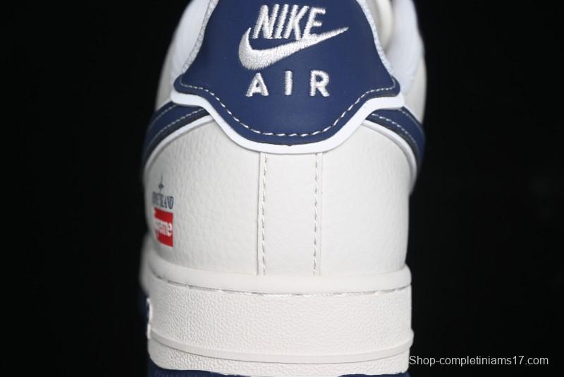 Nike Air Force 1 '07 Low Stone Island x Supreme Collaboration - Navy Blue & Off-White Low-Top Casual Sneakers - BB1616-302
