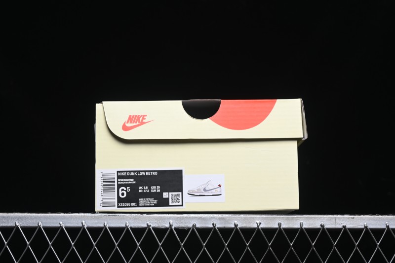 Nike SB Dunk Low Stussy Collaboration - Beige Grey Gold Embroidery Anniversary High-End Custom Low-Top Casual Skate Shoes - XS1086-001