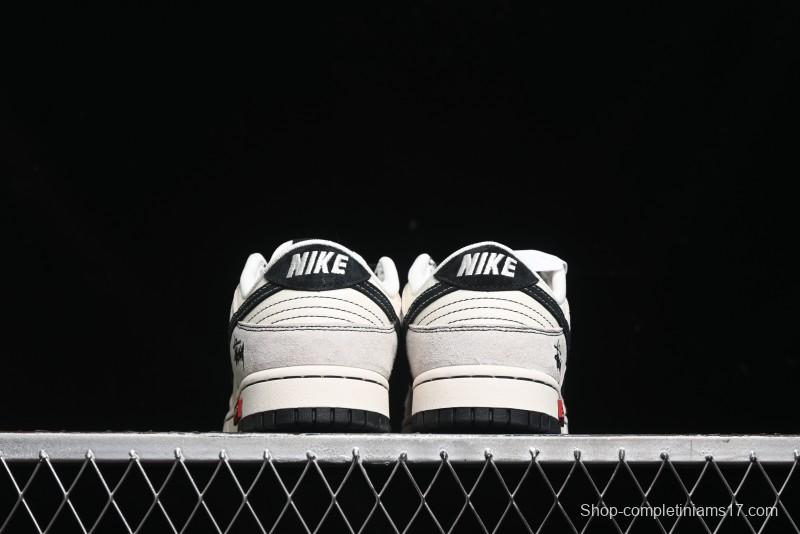 Nike SB Dunk Low Stussy Collaboration - Embroidered Black Swoosh Anniversary High-End Custom Low-Top Casual Sneakers - MM1089-031