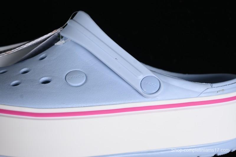 Crocs Crocband Platform Rainbow Comfortable Thick-Soled Clogs - B.D4