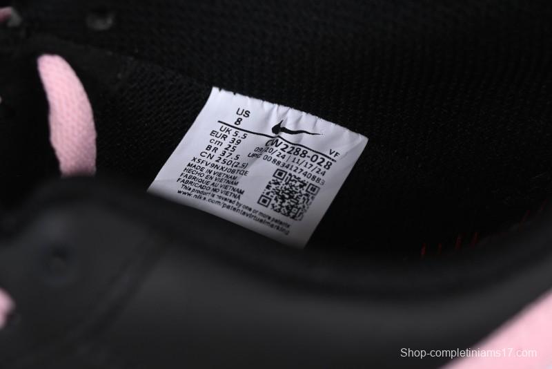 Nike Air Force 1 '07 Low Casual Sneakers with Black & Pink Double Swoosh - CW2288-028