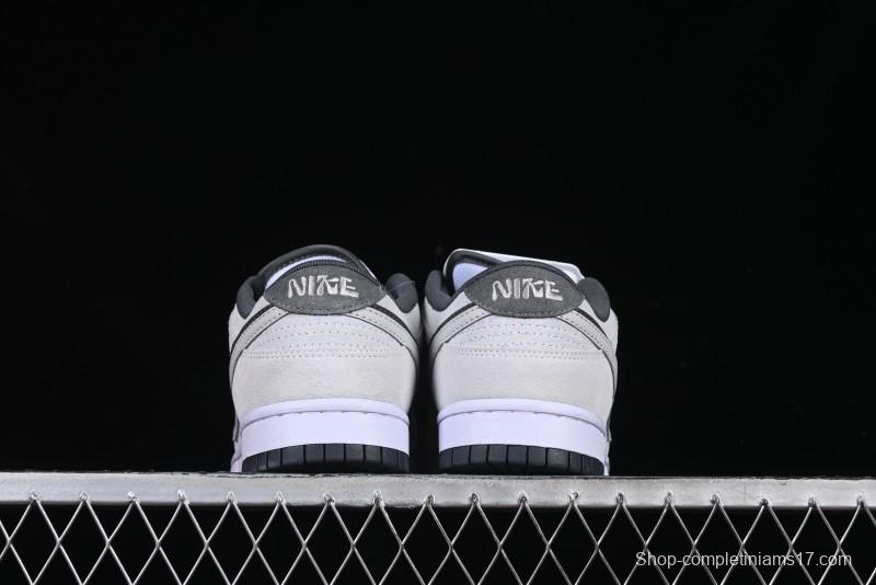 Nike Dunk Low 85 Double Swoosh White Grey SB Low Top Casual Skate Shoes - HV1800-101