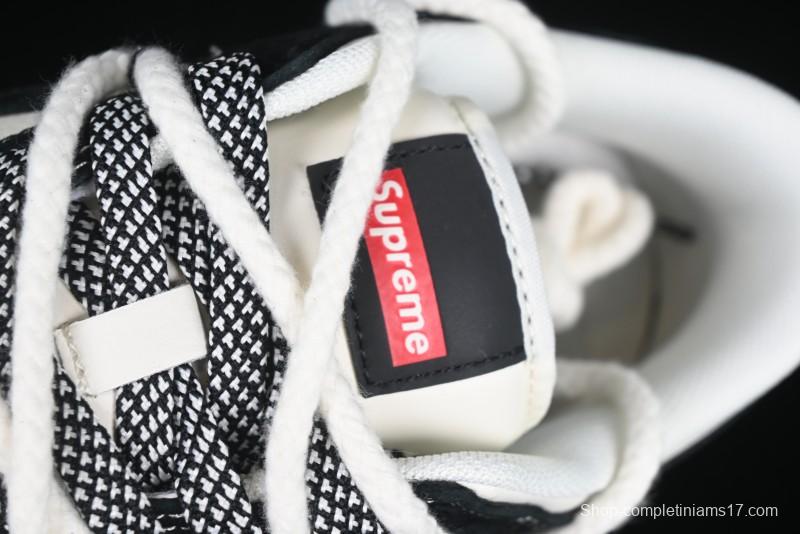 Nike SB Dunk Low Supreme x Stone Island Triple Collaboration Strap Patch Black Swoosh Anniversary Custom Low-Top Casual Skate Shoes - YX5066-202