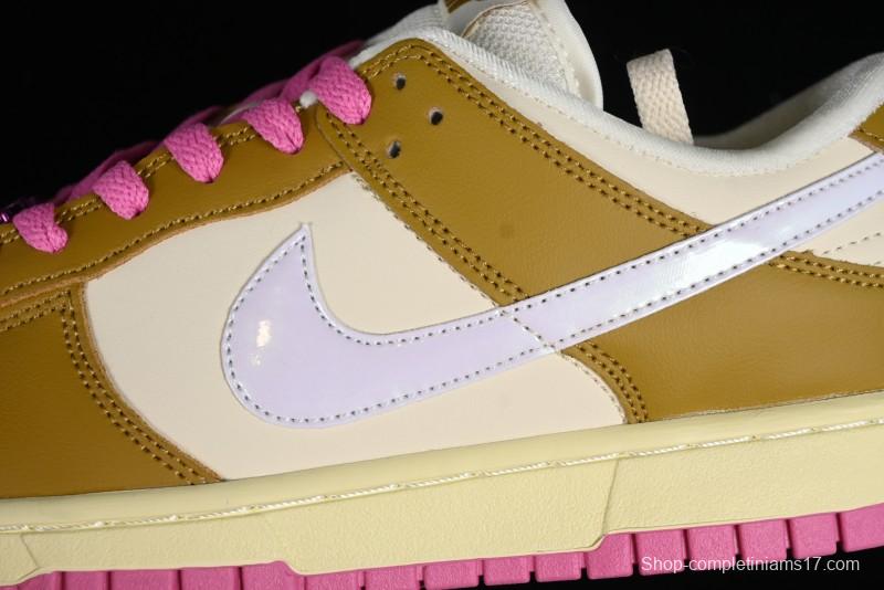 Nike Dunk Low "Just Do It" SB Low-Top Casual Skate Shoes in Coconut Milk and Pink - FD8683-700