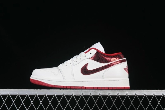 Nike Air Jordan 1 Low AJ1 White Red Casual Sneakers - HJ9338-106