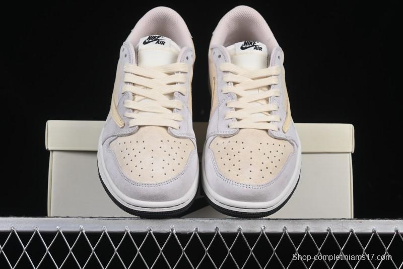 Nike Travis Scott x Air Jordan 1 Low OG AJ1 Reverse Swoosh Collaboration Sneakers - DM7866-812