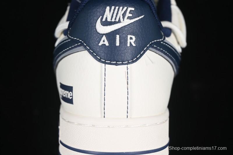 Nike Air Force 1 '07 Low Supreme Collaboration Beige Blue Low-Top Casual Sneakers - DM6688-018