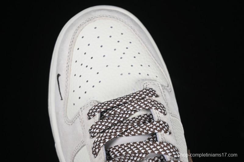 Nike SB Dunk Low Gucci Collaboration Monogram Beige Brown Swoosh Anniversary Custom Low-Top Casual Skate Shoes - DJ2024-059