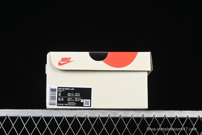 Nike Air Force 1 '07 Low Dior Collaboration Black Pattern Low-Top Casual Sneakers - DF0188-028