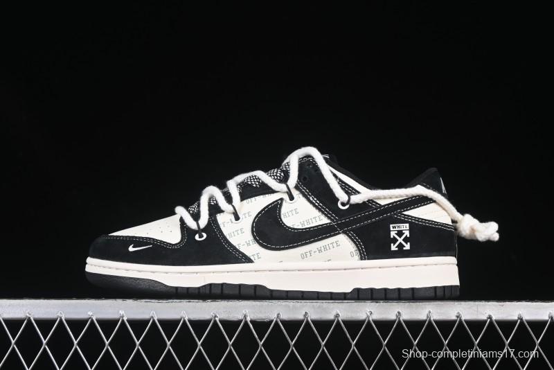 Nike SB Dunk Low Off White Collaboration Strap Anniversary Edition Custom Low-Top Casual Skate Shoes - YX5066-226