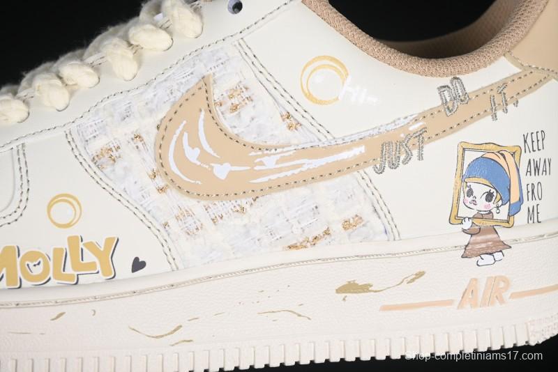 Nike Air Force 1 '07 Low Casual Sneakers with Pop Mart Molly Design - FJ7740-210