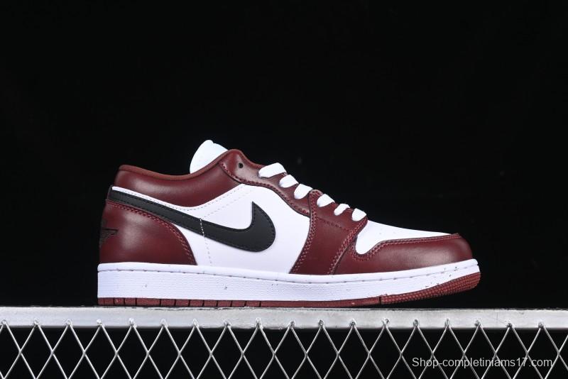 Nike Air Jordan 1 Low AJ1 Retro Lifestyle Sneakers in White and University Red - HF3148-102