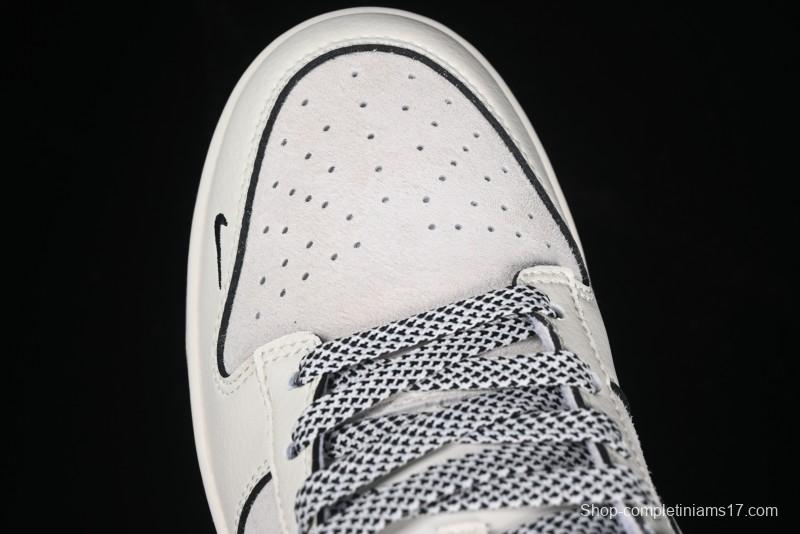 Nike SB Dunk Low The North Face x CDG Triple Collaboration Black Letter Grey Swoosh Anniversary Custom Low-Top Casual Skate Shoes - DM6868-029