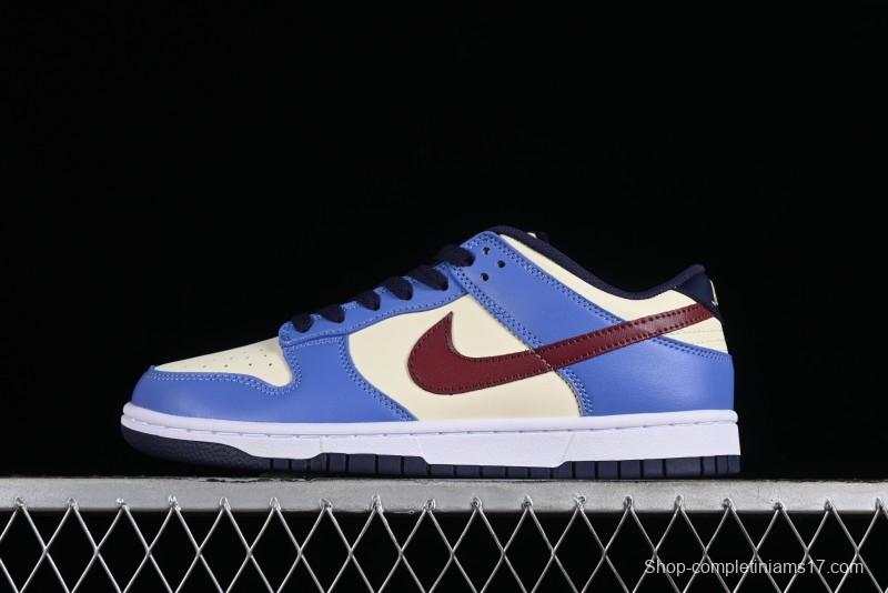 Nike Dunk Low SB Skateboarding Shoes in White Blue Red Colorway - FV8119-161