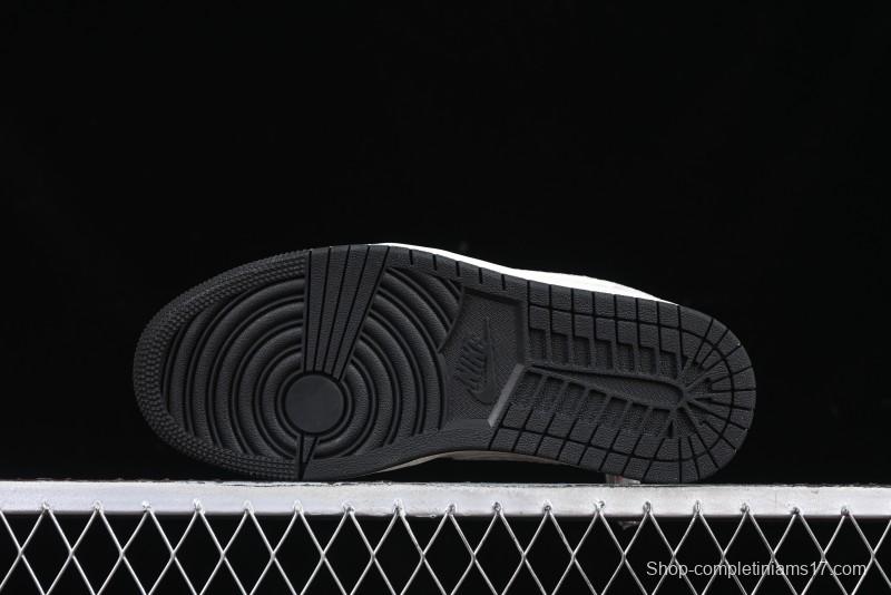 Nike Air Jordan 1 Low Retro Basketball Shoes - Stussy Grey Snake Custom - FC1688-200