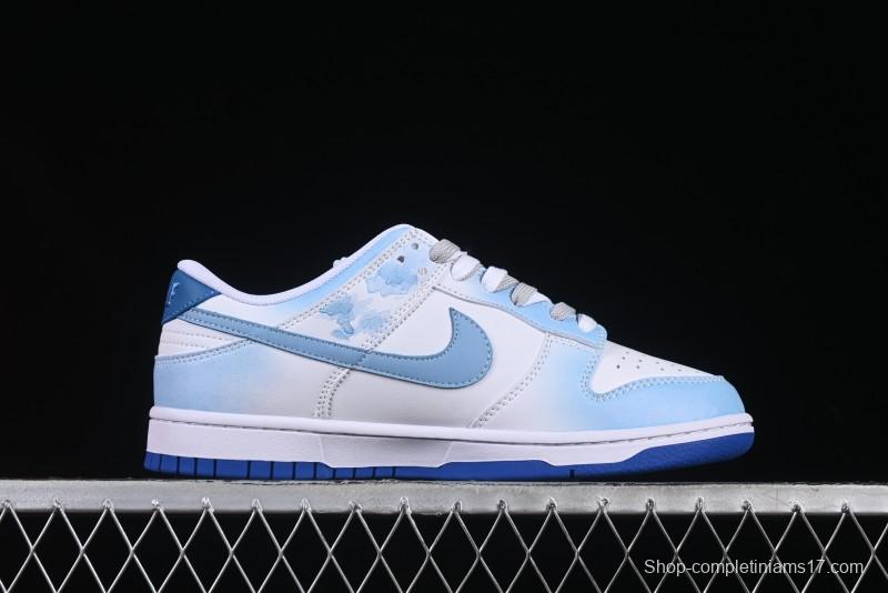 Nike Dunk Low Blue and White Porcelain Theme Casual Sneakers - DV0831-104