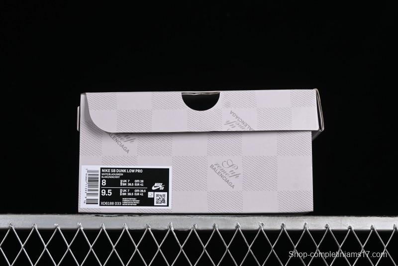 Supreme x Nike Dunk Low SB Skate Shoes with Zoom Air Cushion - XD6188-033