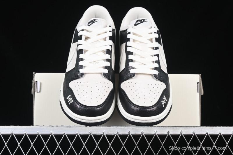 Nike SB Dunk Low BAPE Collaboration Splatter Pig Eight White Hook Anniversary High-End Custom Low-Top Casual Sneakers - DJ2024-053