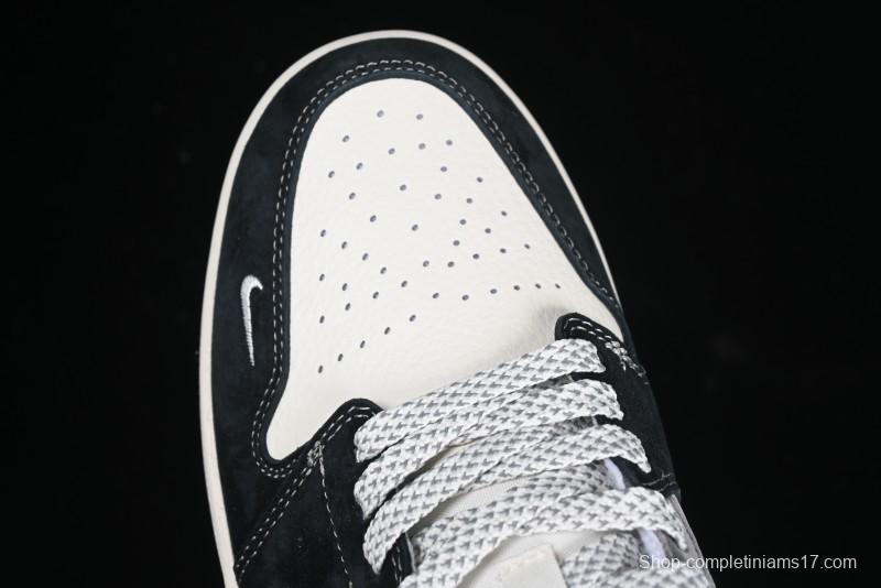 Nike Air Jordan 1 Low AJ1 The North Face Collaboration - Grey Black Toe Retro Basketball Shoes - XX3318-512