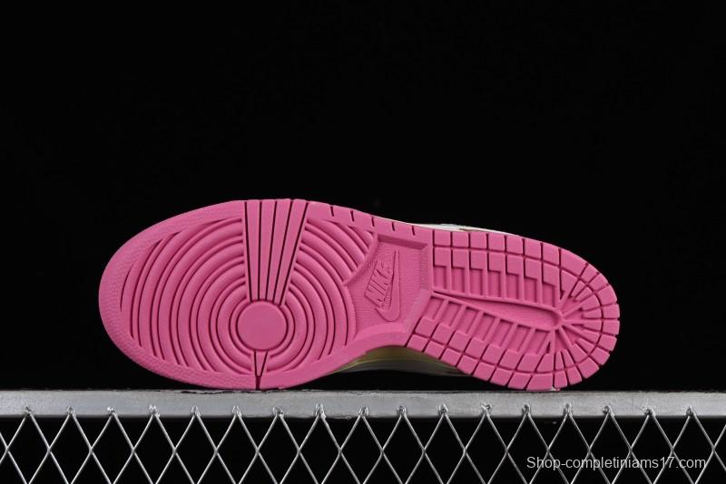 Nike Dunk Low "Just Do It" SB Low-Top Casual Skate Shoes in Coconut Milk and Pink - FD8683-700