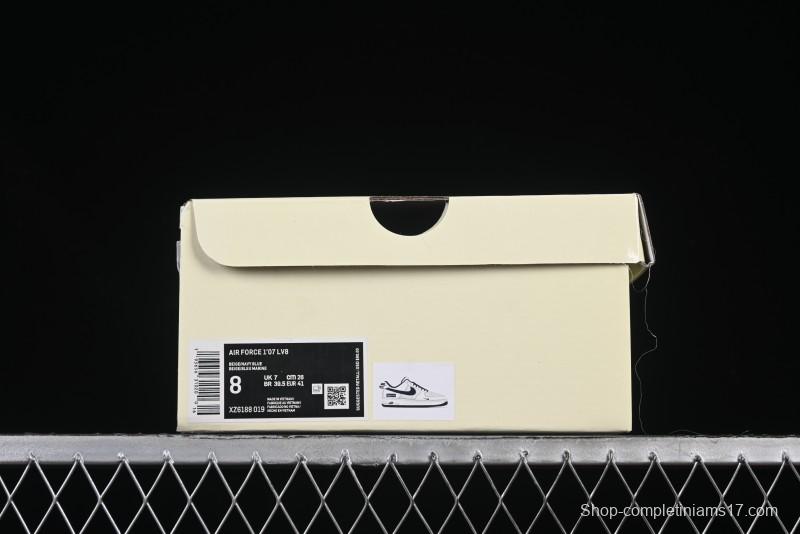 Nike Air Force 1 '07 Low Supreme Collaboration Navy Blue Line Low-Top Casual Sneakers - XZ6188-019