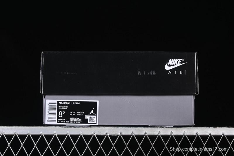 Nike Air Jordan 11 Retro High Top Basketball Shoes in Black/Orange - CT8012-800
