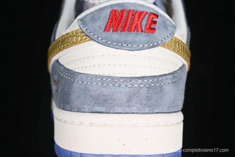 Nike SB Dunk Low Year of the Snake Limited Edition - Gold Snake Anniversary Custom Low-Top Casual Sneakers - XX3168-116