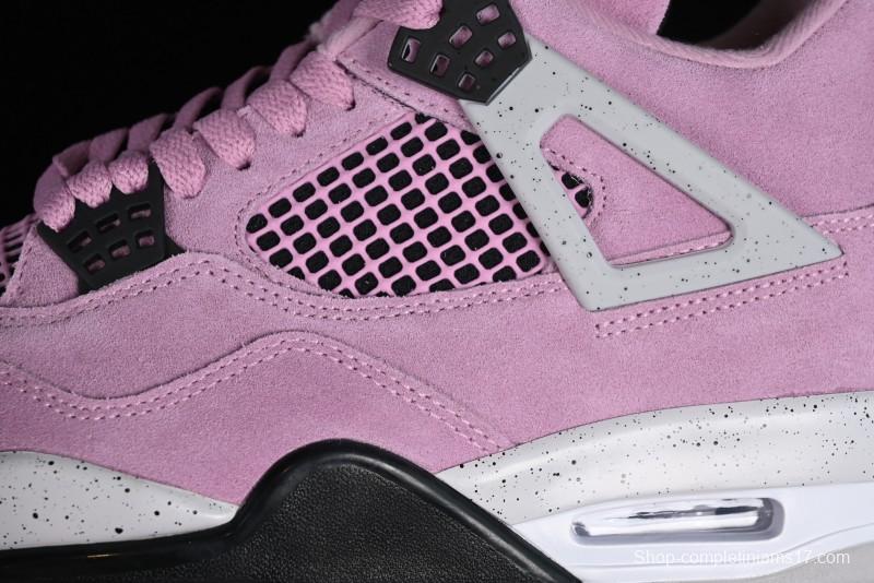 Nike Air Jordan 4 Retro "Orchid" Sneakers with Suede Upper and Cement Grey Accents - AQ9129-501