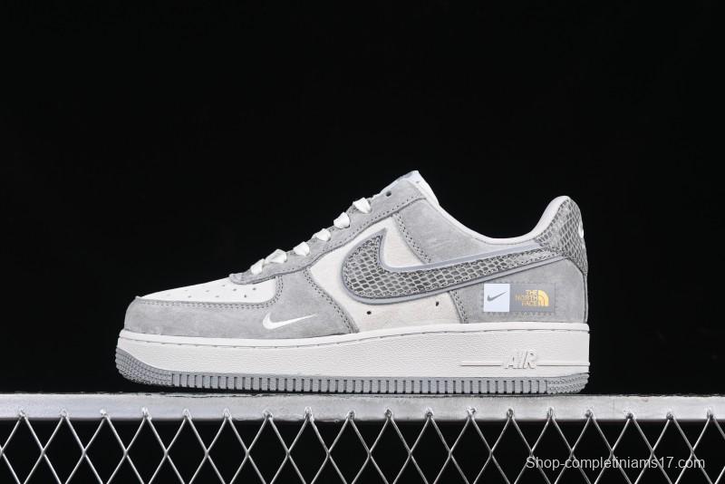 Nike Air Force 1'07 Low The North Face Collaboration Pig Grey Snake Print Low-Top Casual Sneakers - DF0188-027