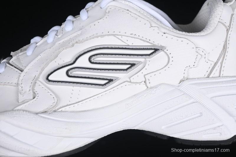 Balenciaga Monday Leather Round Toe Lace-Up Low-Top Lifestyle Sneakers - WDTSC9110