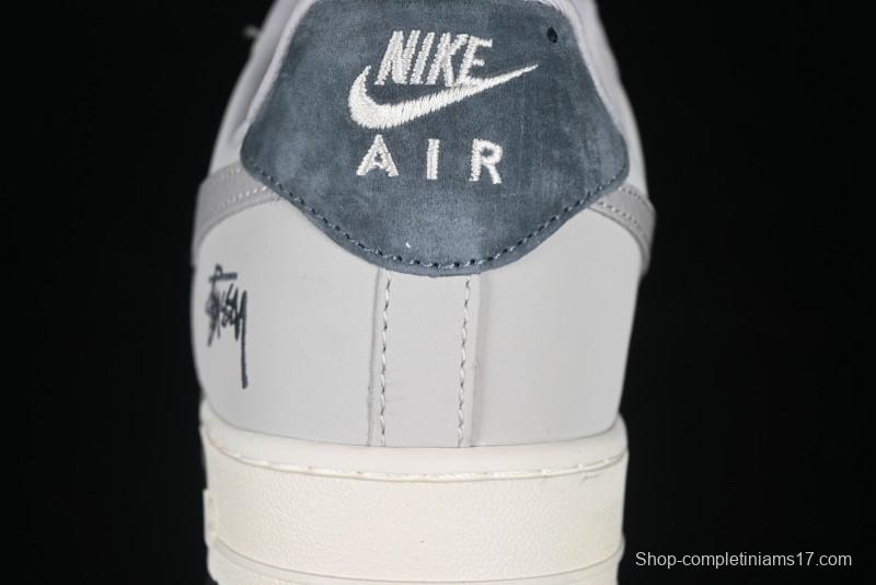 Nike Air Force 1 '07 Low Stussy Collaboration Galaxy Grey Low-Top Casual Sneakers - KK1988-055