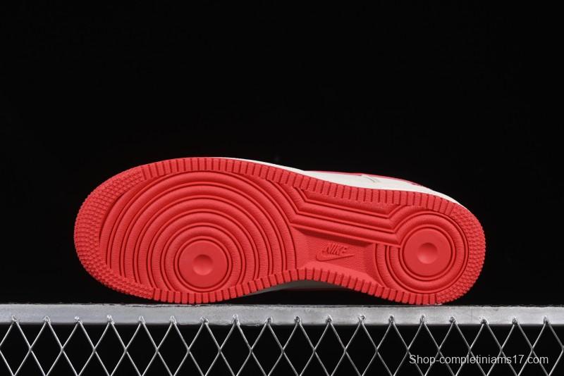 Nike Air Force 1 '07 Low Stussy Collaboration Beige Deep Orange Low-Top Casual Sneakers - DF0188-031