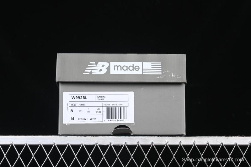 New Balance Made In USA 992 Classic Retro Running Shoes with Superior Cushioning - M992BL