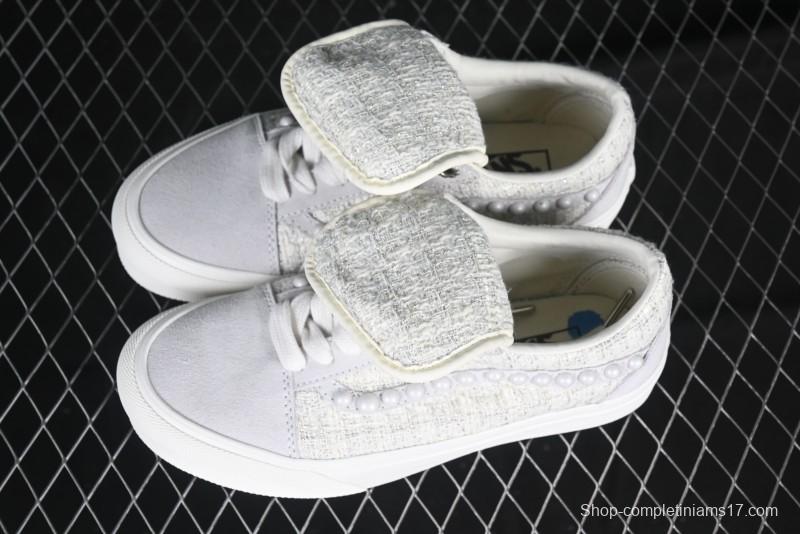 Vans Skool Ext Pearl White Low-Top Casual Skate Shoes - VN000EEMQC5