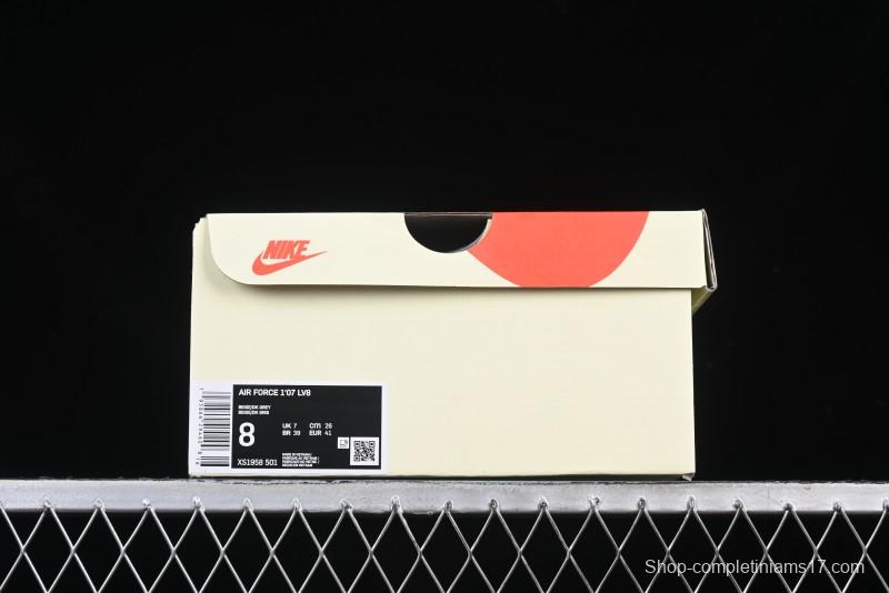 Nike Air Force 1 '07 Low Stussy Collaboration Pig Skin Swoosh Logo Low-Top Casual Sneakers - XS1958-501