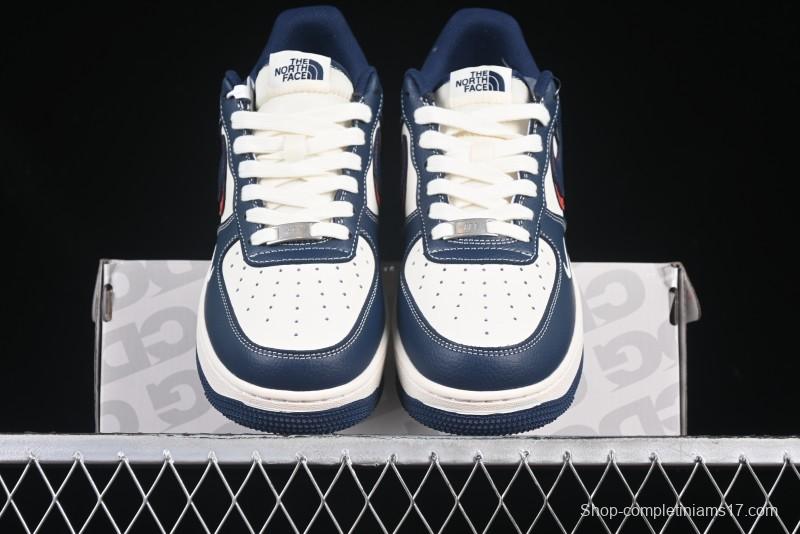 Nike Air Force 1 '07 Low The North Face Collaboration Blue Red Double Swoosh Casual Sneakers - XS1958-521