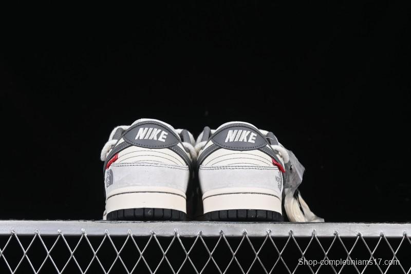 Nike SB Dunk Low The North Face x Supreme Collaboration Light Gray Hook Anniversary Custom Low-Top Casual Skate Shoes - YX5066-230