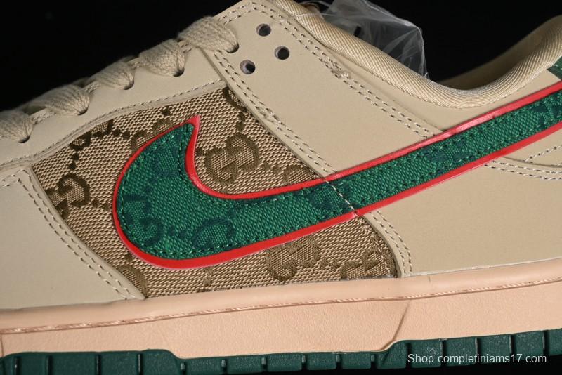 Nike SB Dunk Low Gucci Collaboration - Anniversary High-End Customized Low-Top Casual Sneakers - DQ1098-357