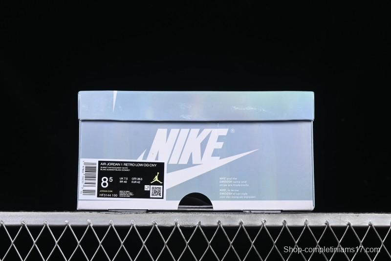 Nike Air Jordan 1 Low OG CNY AJ1 Snake Year Limited Silver Snake Low-Top Retro Basketball Shoes - HF3144-100