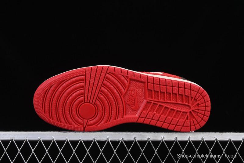 Nike Travis Scott x Fragment Design x Air Jordan 1 Low OG SP AJ1 Snake Year Limited Edition Snake Scale Red Hook Low Top Lifestyle Casual Sneakers - CH6336-020