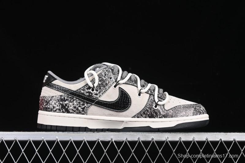 Nike SB Dunk Low Year of the Snake Series Strap Black Swoosh Custom High-End Low-Top Casual Skate Shoes - YX5066-273