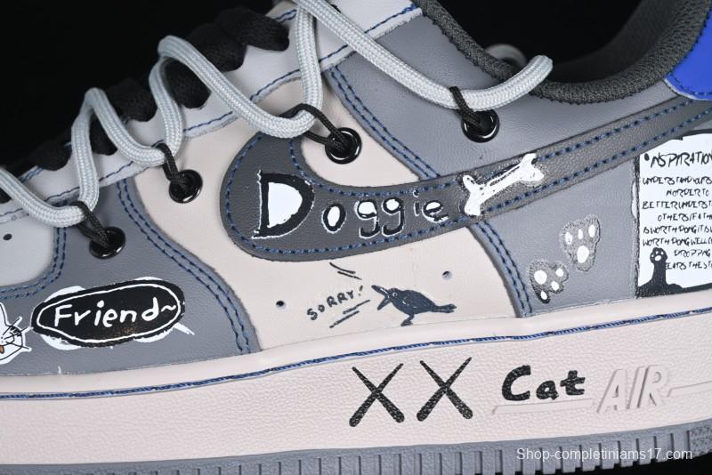 Nike Air Force 1 '07 Low British Blue Cat Casual Lace-Up Sneakers - KS6896-333