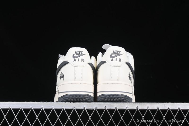 Nike Air Force 1 '07 Low Stussy Collaboration - Grey English Patchwork Low-Top Casual Sneakers - XZ3328-536
