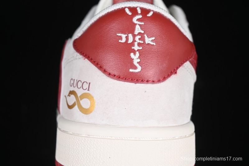 Nike Travis Scott x Fragment Design x Air Jordan 1 Low OG SP AJ1 Retro Sneakers with Reverse Swoosh - XZ6188-056