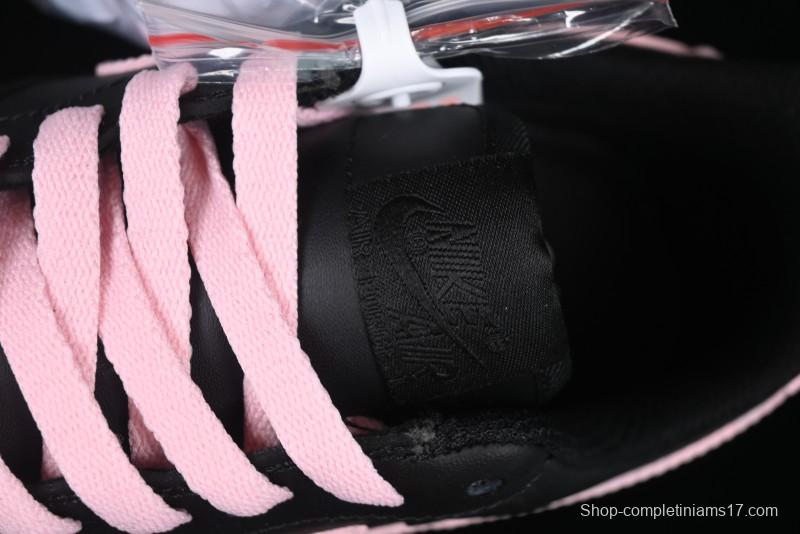 Nike Air Force 1 '07 Low Casual Sneakers with Black & Pink Double Swoosh - CW2288-028