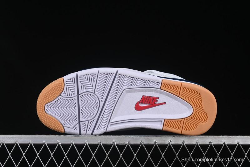 Nike SB x Air Jordan 4 Retro "Navy" White Blue Basketball Shoes - DR5415-100