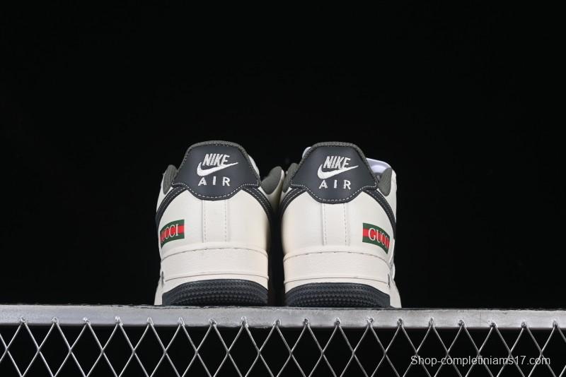 Nike Air Force 1 '07 Low Gucci Collaboration Beige Grey Pattern Low-Top Casual Sneakers - XZ6188-723